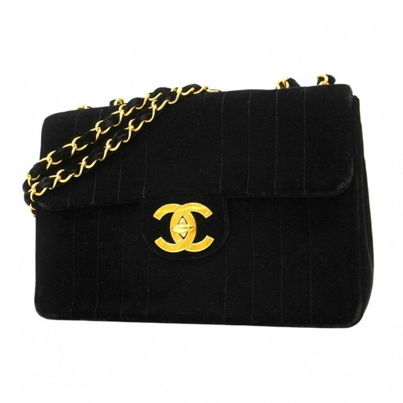 CHANEL Handbags - Chanel Mademoiselle Shoulder Bag, W Chain, Velvet, Black, Women's